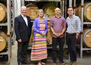 Nigel Gallop Jancis Robinson Clive Otto and Paul McArdle at Fraser Gallop Estate