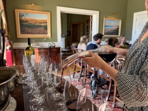 Museum release 2007 Parterre Cabernet Sauvignon being poured from decanter